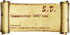 Sagmeister Dénes névjegykártya