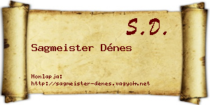 Sagmeister Dénes névjegykártya