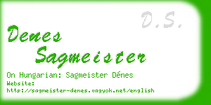 denes sagmeister business card